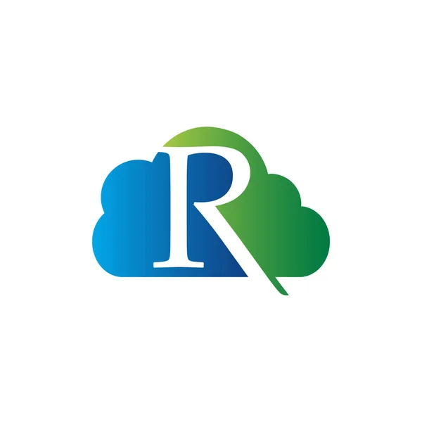 Cloud stílusos levél logó és ikonok — Stock Vector