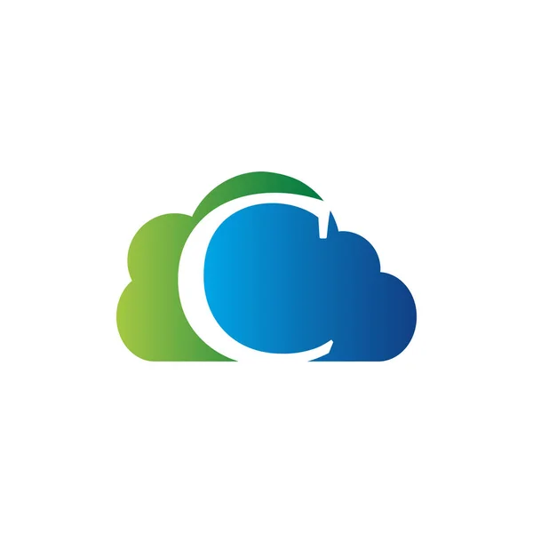 Cloud elegante lettera logo e icone — Vettoriale Stock