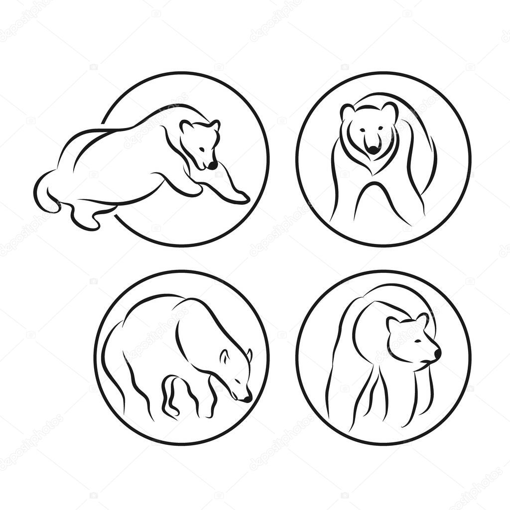 Bears collections - vector illustration on white background