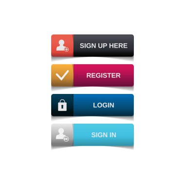 Gradyan düğmeler düz dizayn