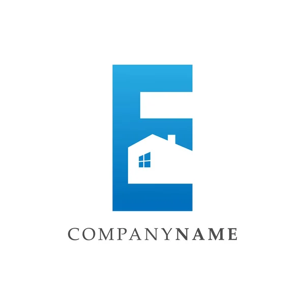 Logotipo inicial da carta E realty no espaço negativo —  Vetores de Stock