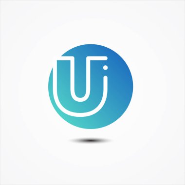 Vektör yuvarlak harf U tasarım minimalist