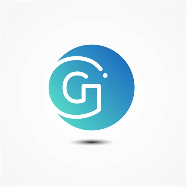 Vector round symbol letter G design minimalist — Stock Vector