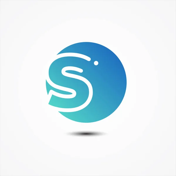 Vector ronde symbool letter S ontwerp minimalistisch — Stockvector
