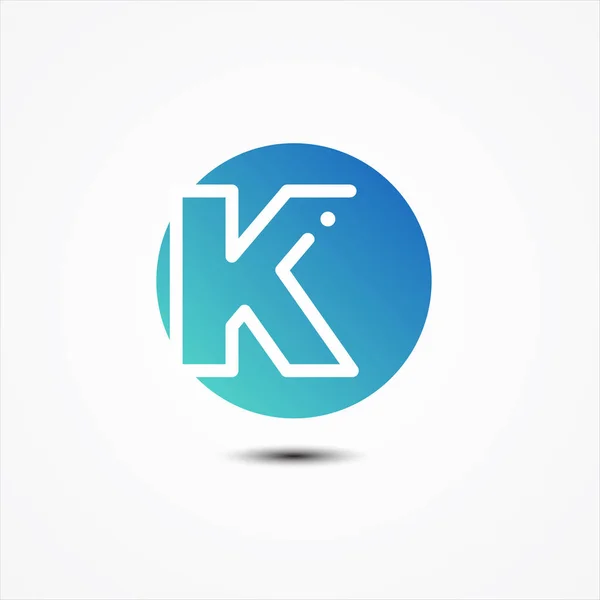 Vektor runde symbol bogstav K design minimalistisk – Stock-vektor