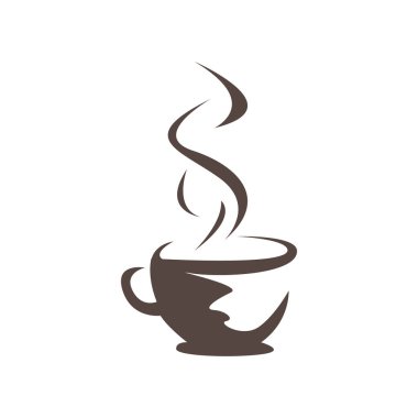 bir fincan kahve logosu tasarım vektör çizimleri