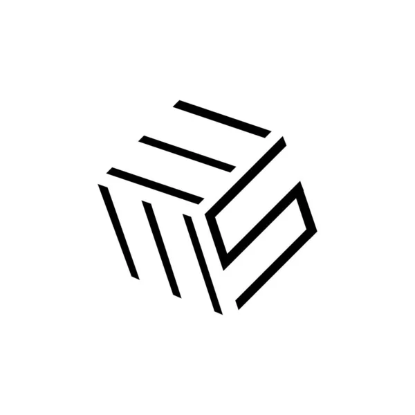 Tiga logo huruf EMS kombinasi karakter vektor alfabet modern - Stok Vektor