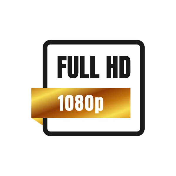 Logo Full HD symbole 1080p signe marque Full haute définition resolut — Image vectorielle