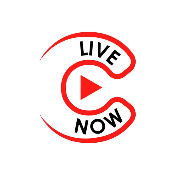 Live now logo icon for TV Новости Развлекательные шоу онлайн запрет знак — стоковый вектор