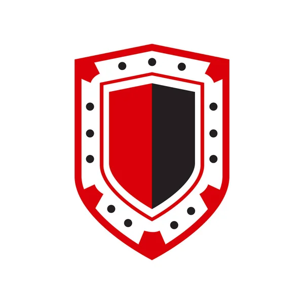 Powerfull shield logo Símbolo abstracto de la protección de seguridad com — Archivo Imágenes Vectoriales