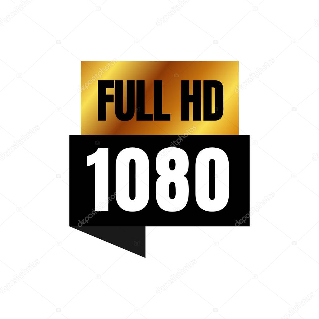 full HD logo symbol 1080p sign mark Full High definition resolut
