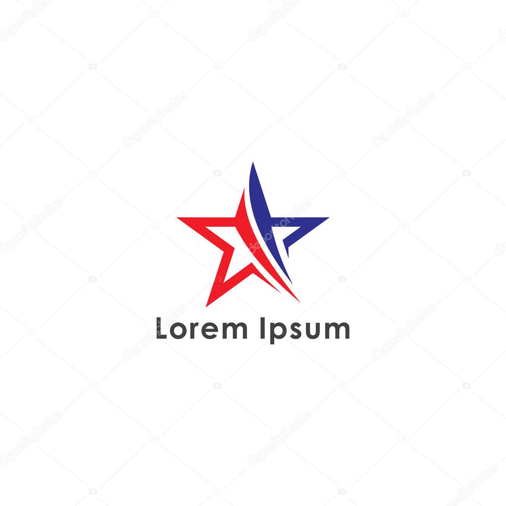 Star logo template. Simple American Star logo