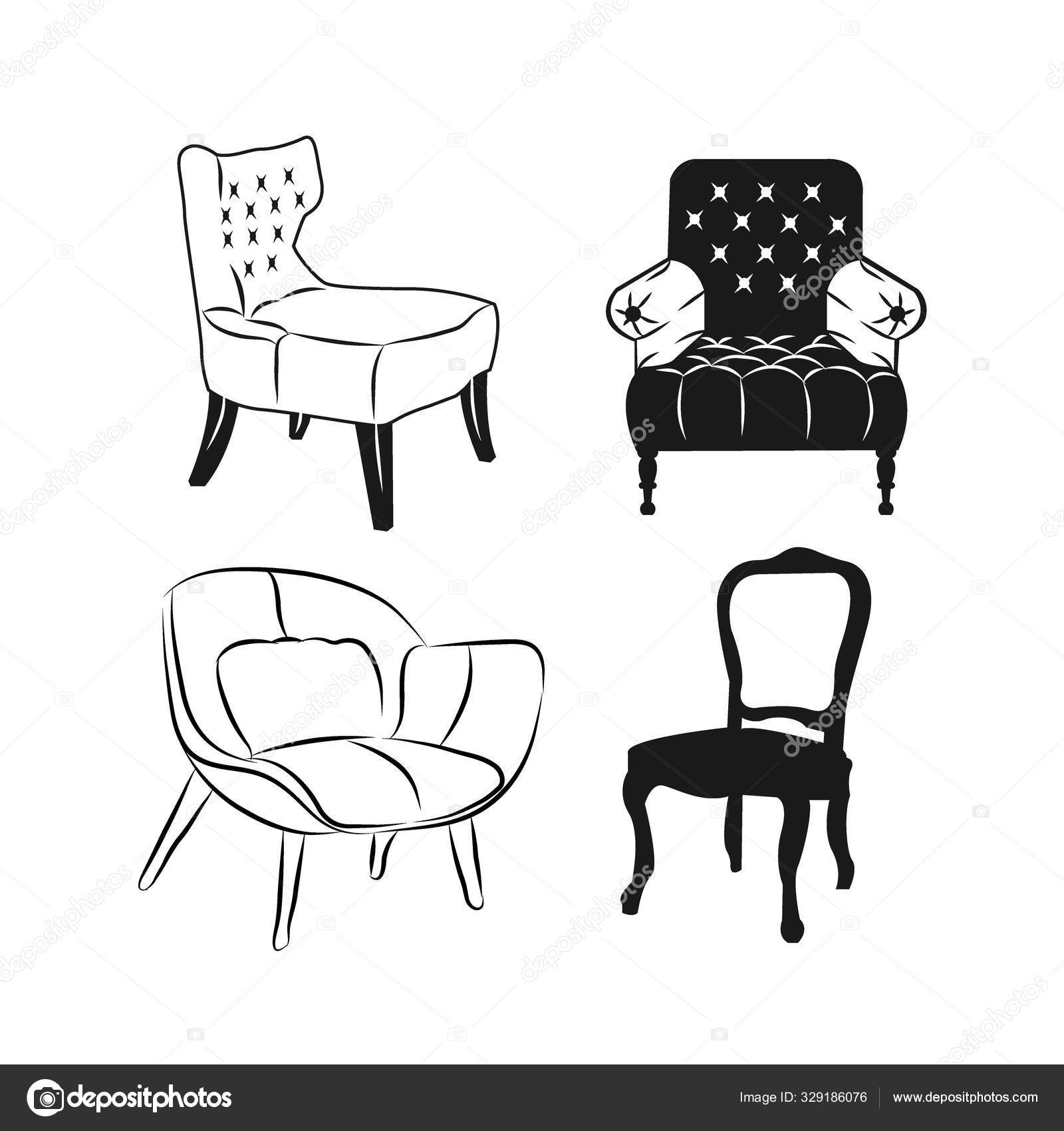 Klasik sandalye mobilya logosu. sandalye mobilya