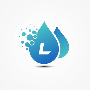 L harfi ile damlacık vektör tasarımı minimalist sembol tasarımı