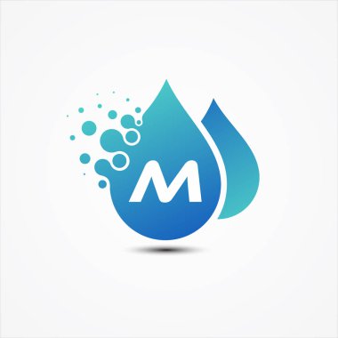 M harfi sembol tasarımı minimalist damlacık vektör tasarımı