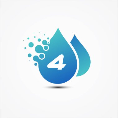 4. harf sembol tasarımı minimalist damlacık vektör tasarımı