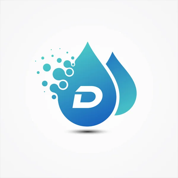 Droplet vector design with letter D symbol design minimalist — 스톡 벡터