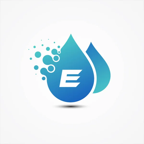 Droplet vector design with letter E symbol design minimalist — 스톡 벡터