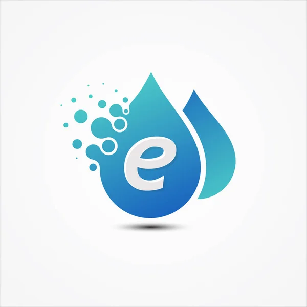 Droplet vector design with letter e symbol design minimalist — 스톡 벡터