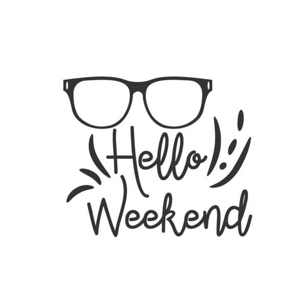 Hallo Weekend handgeschreven belettering. Moderne borstelkalligrafie. — Stockvector