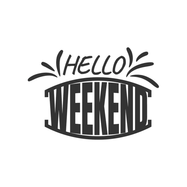 Hello Weekend пишет от руки. Современная каллиграфия кистей . — стоковый вектор