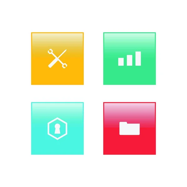 Flache Apps Symbol Vektor Auf Quadratischer Form Hintergrund Vektor Design — Stockvektor