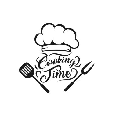 Logotype for culinary school with coated elements. Lettering and