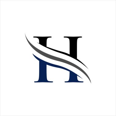 yaratıcı H ilk harfi H logosu tasarım vektörü çizimi