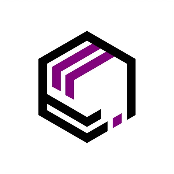 Abstract colorful geometric hexagonal logo design icon vector il — Stock Vector
