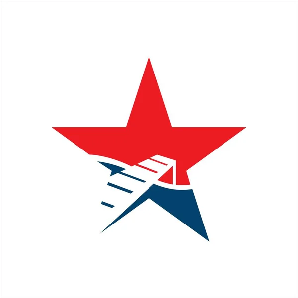 Puerto y estrella logotipo vector icono concepto ilustración — Vector de stock