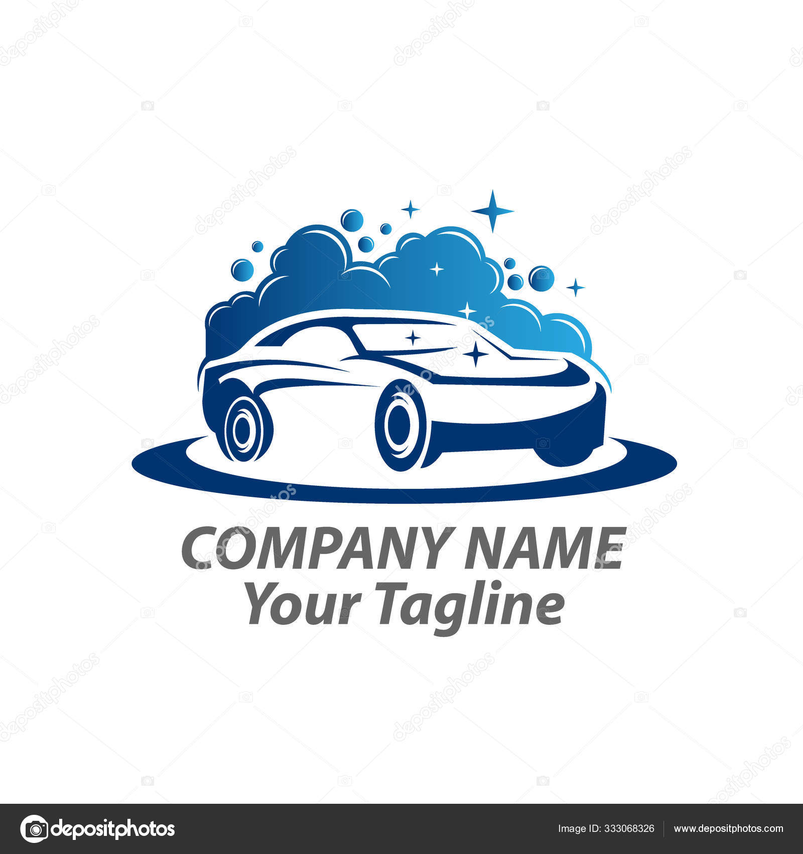 Car wash logo template. Car icon with Foam Stock Illustration by ...