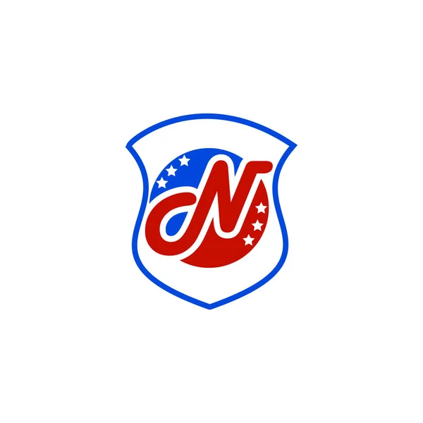 Emblema de béisbol inicial letra logo — Vector de stock