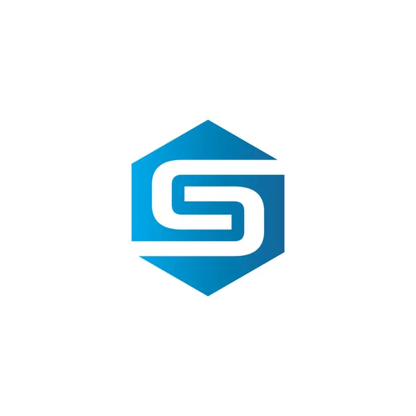 Logotipo abstrato S em forma de hexágono . — Vetor de Stock