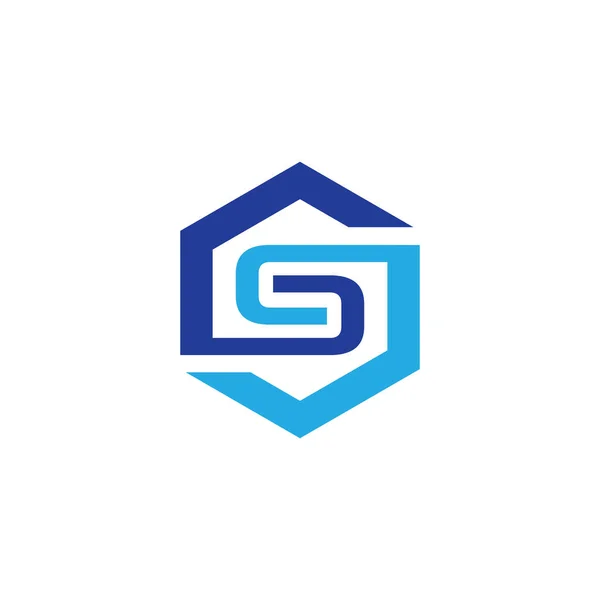 Abstrakt logotyp S i hexagonform. — Stock vektor