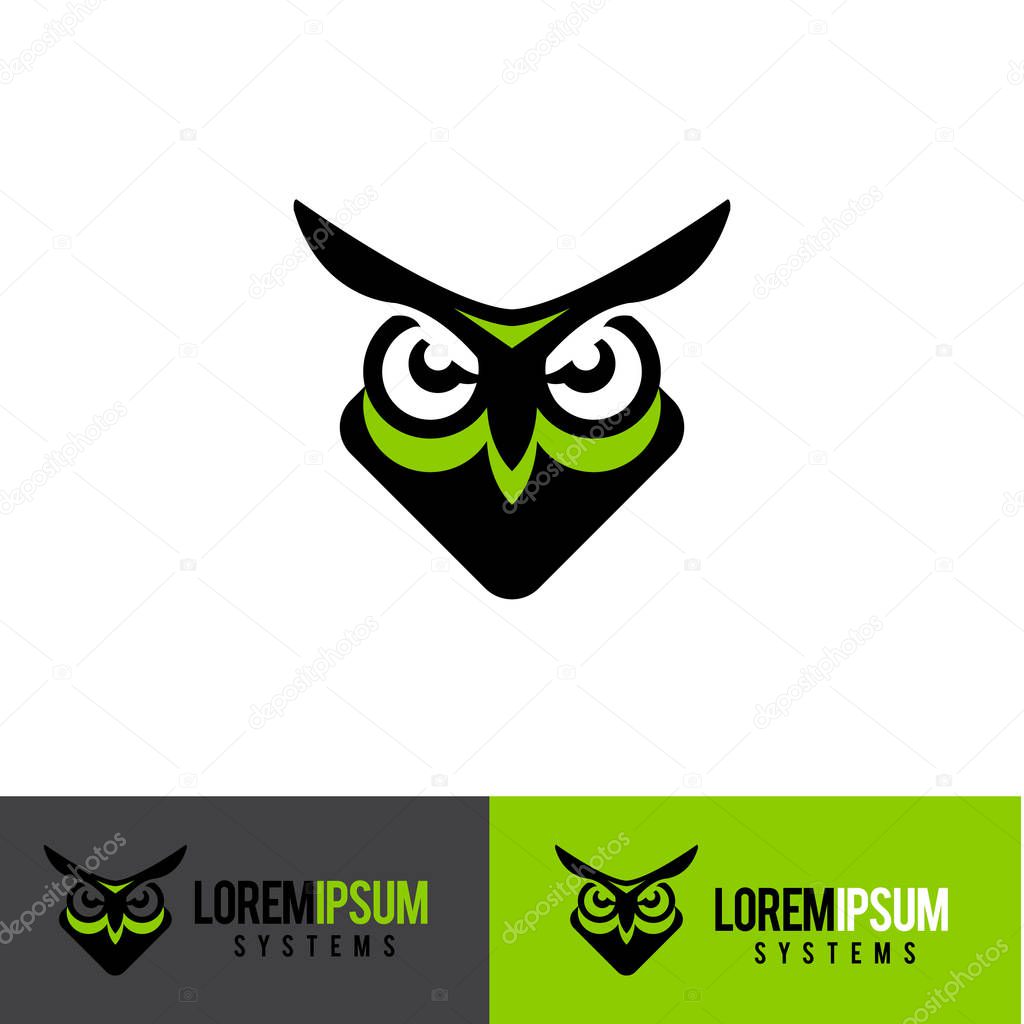 simple owl logo design element template.