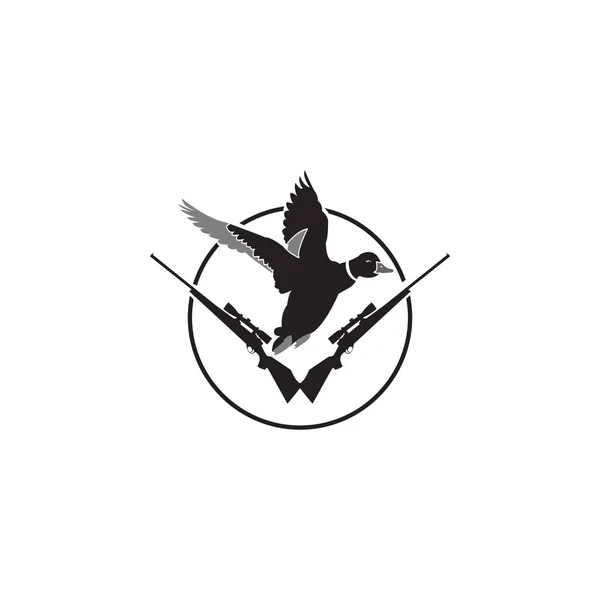 Parches de logo del club de tiro de caza de pato . — Archivo Imágenes Vectoriales