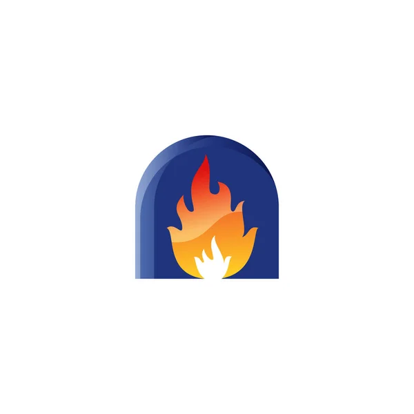 Logo și Abstract web Icon și simbol de identitate vector de incendiu. Unus — Vector de stoc