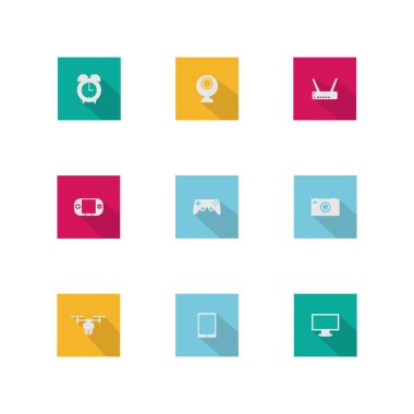 Düz uygulamalar simgesi kare şeklinde ve uzun gölge biçiminde