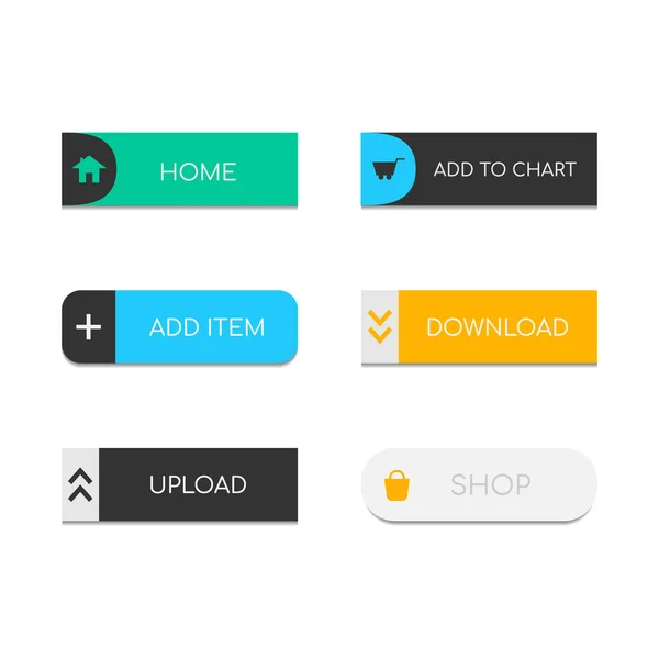 Návrh webových tlačítek s plochým návrhem — Stockový vektor