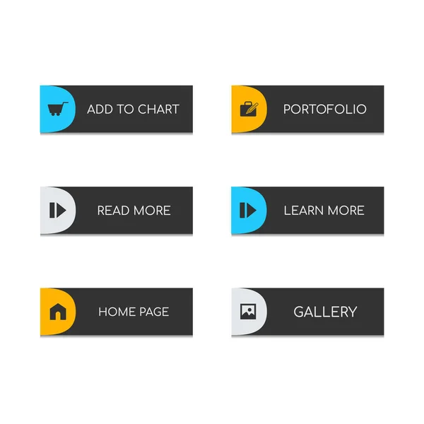Веб-кнопки плоского дизайна — стоковый вектор