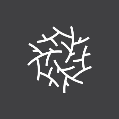 Element tasarımı sembolü için gövde ve yaprak simgesi akış