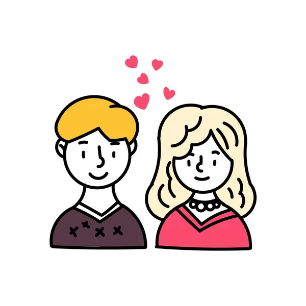 Kreatywna ilustracja cute para w miłości do Happy Valentine — Wektor stockowy
