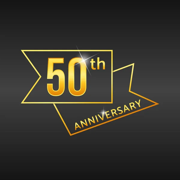 Goud 50 Jaar jubileum feest — Stockvector