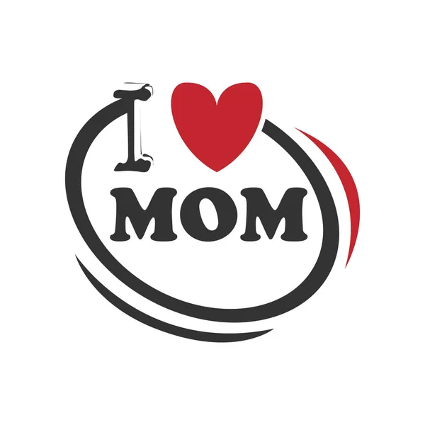 I love mom handwritten lettering logo — Stock Vector