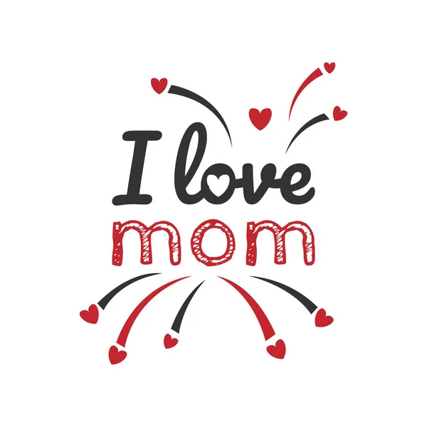 Amo la mamma scritta a mano logo lettering — Vettoriale Stock
