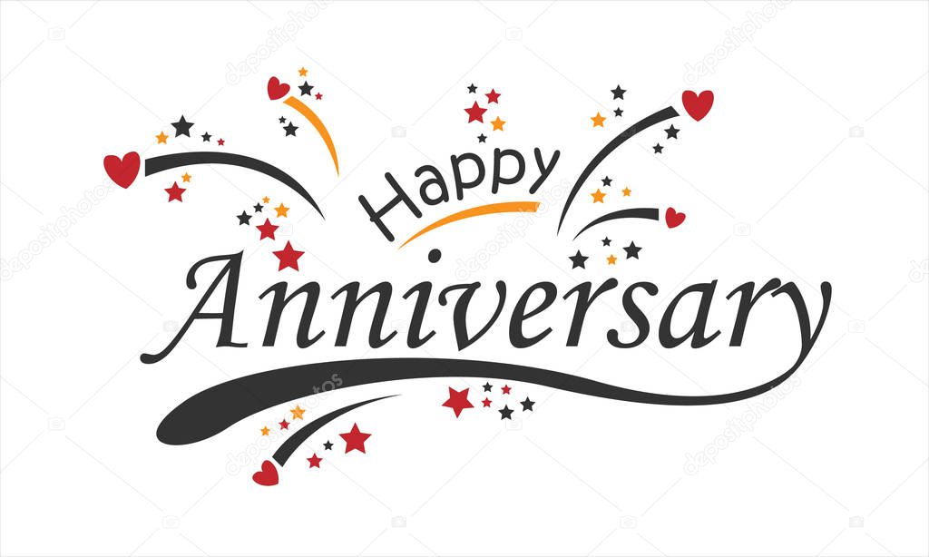 Happy anniversary lettering logo