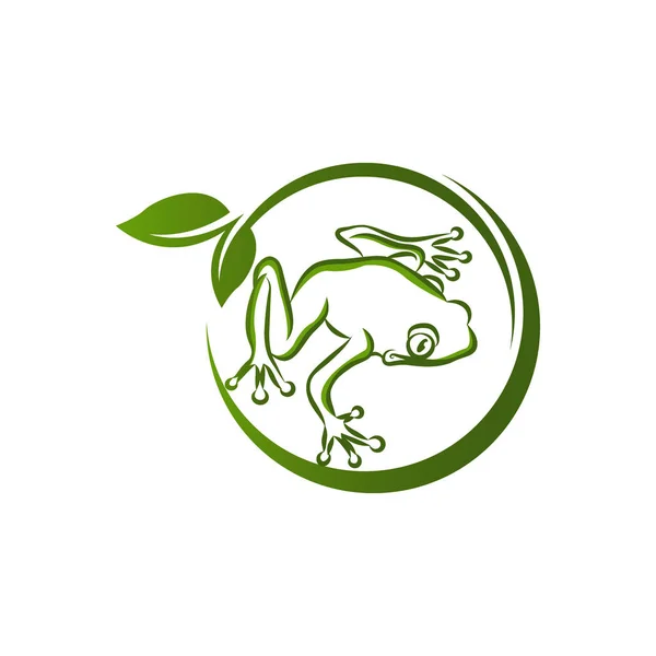 Frog λογότυπο Σχεδιασμός διάνυσμα σύμβολο βάτραχος — Διανυσματικό Αρχείο