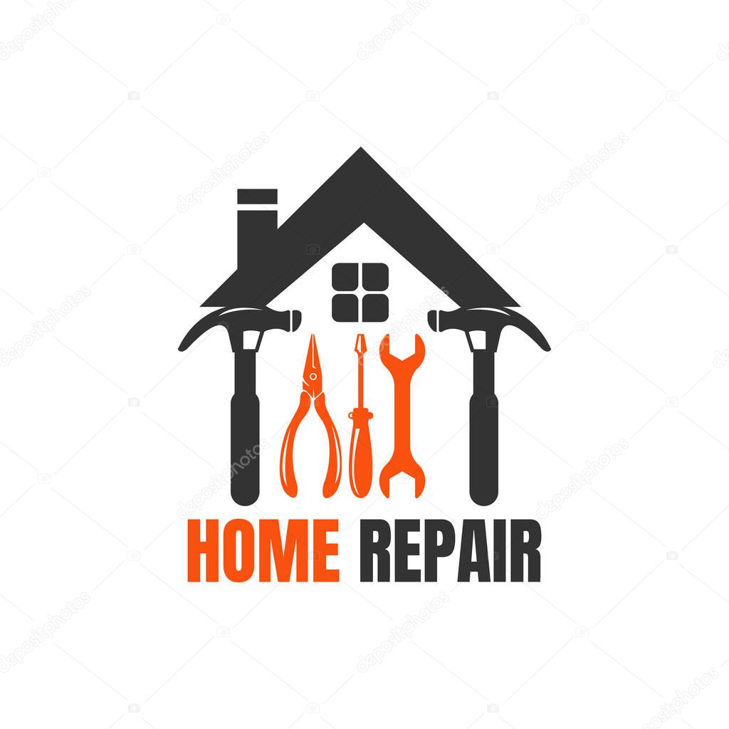 Home Repair Logo Template with handyman tools symbol