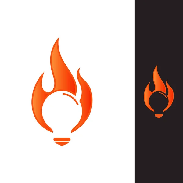 Brainstorming fire creative idea vector logo design. flame illus — Stock Vector