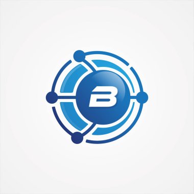 Technology design vector orbit with letter B symbol design minim